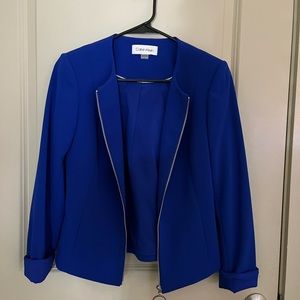 Blue Zip Up Blazer